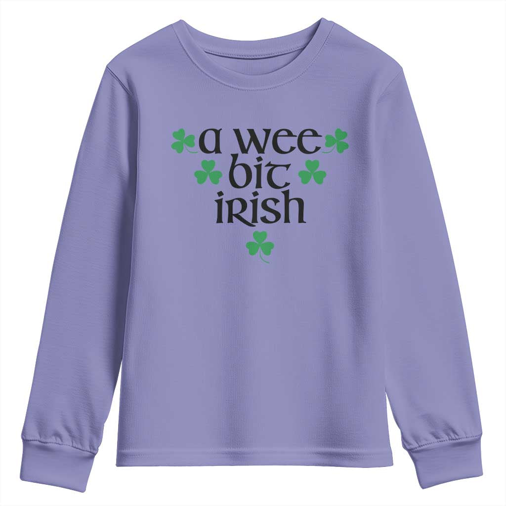 Funny Irish Heritage Youth Sweatshirt A Wee Bit Irish St Patrick's Day Shamrock