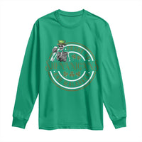 Funny Irish Prone To Shenanigans And Malarkey St Patrick's Day Long Sleeve Shirt Skeleton Beer Drinking
