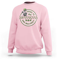 Funny Irish Prone To Shenanigans And Malarkey St Patrick's Day Sweatshirt Skeleton Beer Drinking