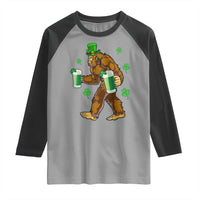 Funny Bigfoot St Patrick's Day Irish Beer Drinking Raglan Shirt
