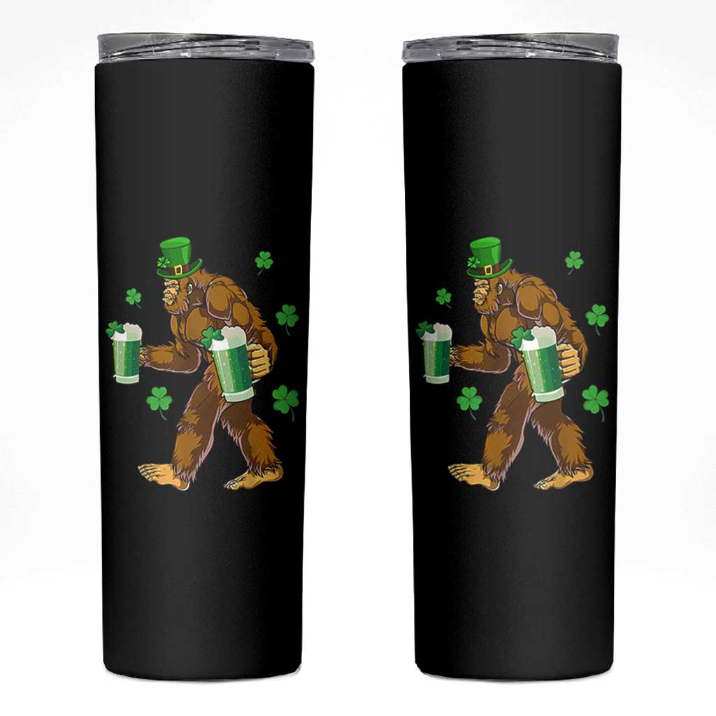Funny Bigfoot St Patrick's Day Irish Beer Drinking Skinny Tumbler - Wonder Print Shop
