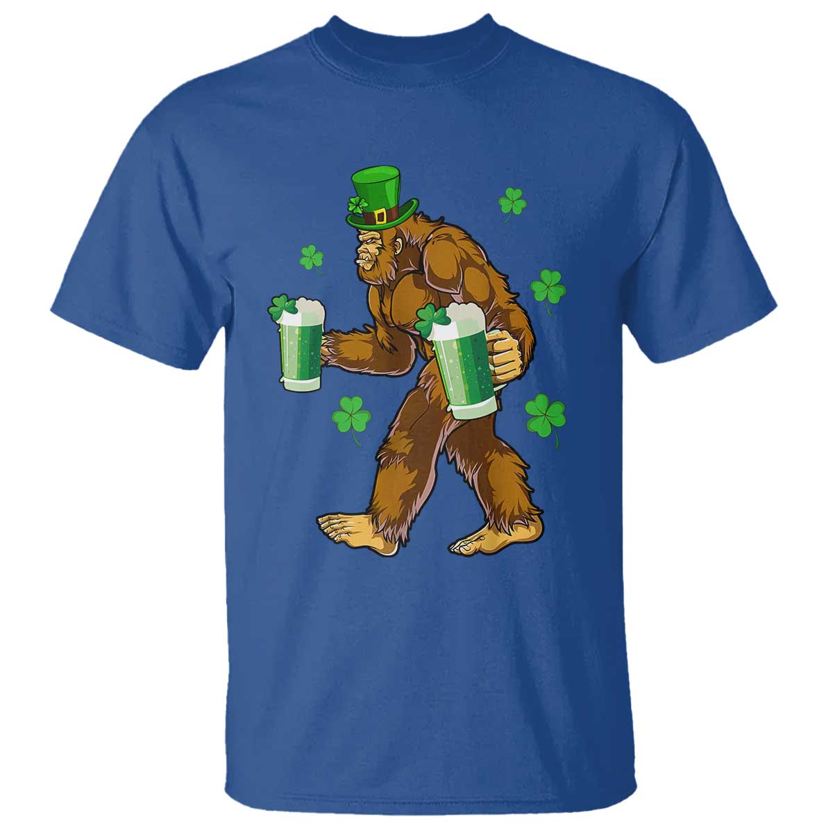 Funny Bigfoot St Patrick's Day Irish Beer Drinking T Shirt