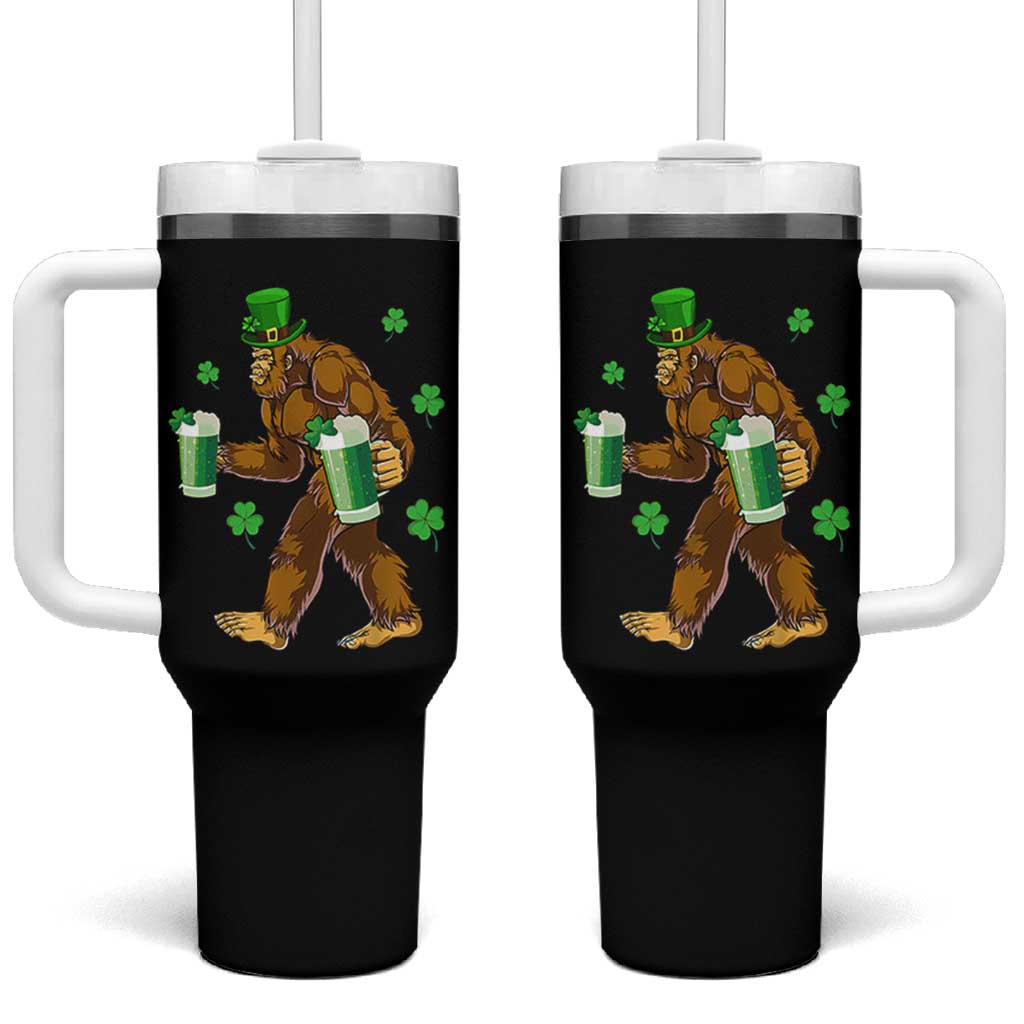Funny Bigfoot St Patrick's Day Irish Beer Drinking Tumbler With Handle - Wonder Print Shop