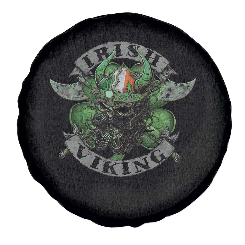Funny Irish Viking Spare Tire Cover Vintage Shamrock Celtic Viking Skull