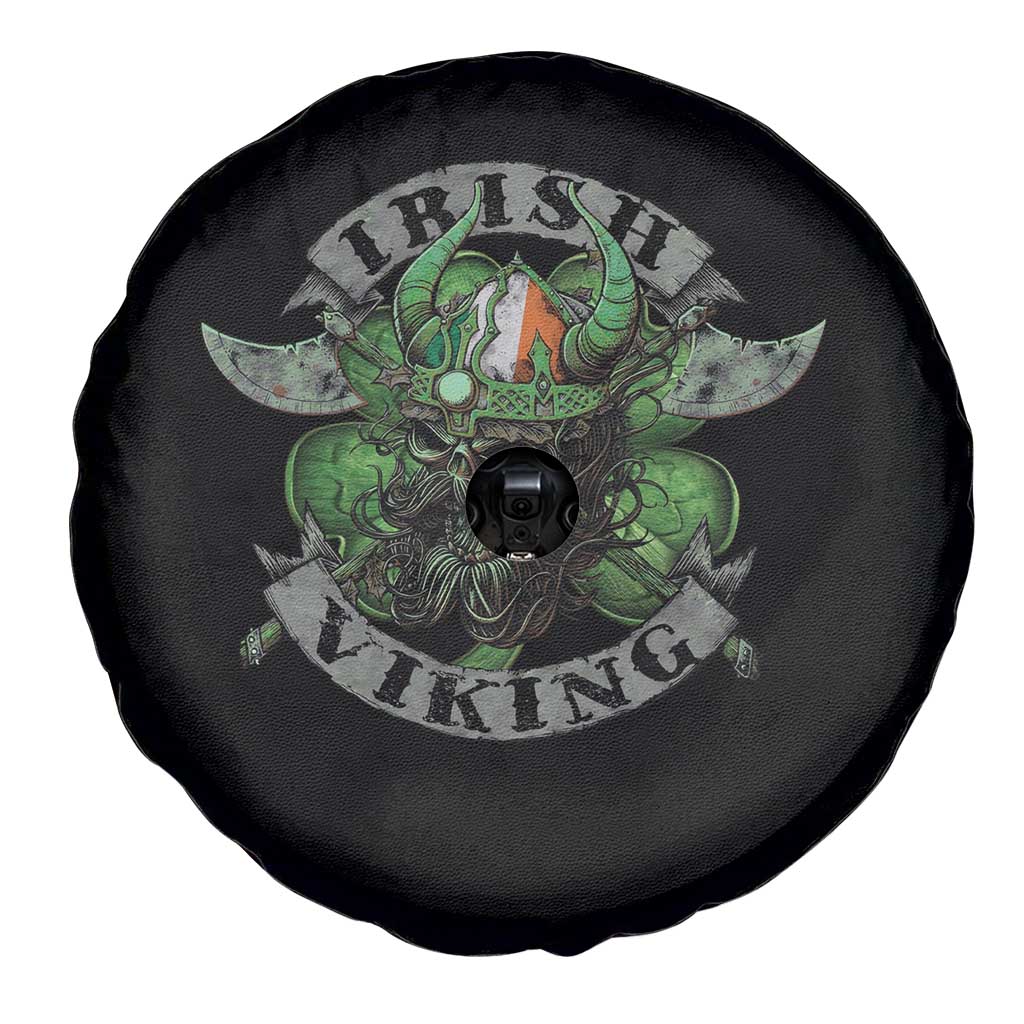 Funny Irish Viking Spare Tire Cover Vintage Shamrock Celtic Viking Skull