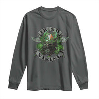 Funny Irish Viking Long Sleeve Shirt Vintage Shamrock Celtic Viking Skull