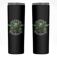 Funny Irish Viking Skinny Tumbler Vintage Shamrock Celtic Viking Skull