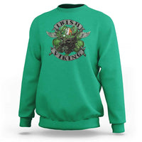 Funny Irish Viking Sweatshirt Vintage Shamrock Celtic Viking Skull