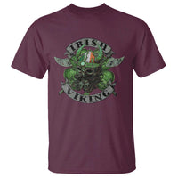 Funny Irish Viking T Shirt Vintage Shamrock Celtic Viking Skull