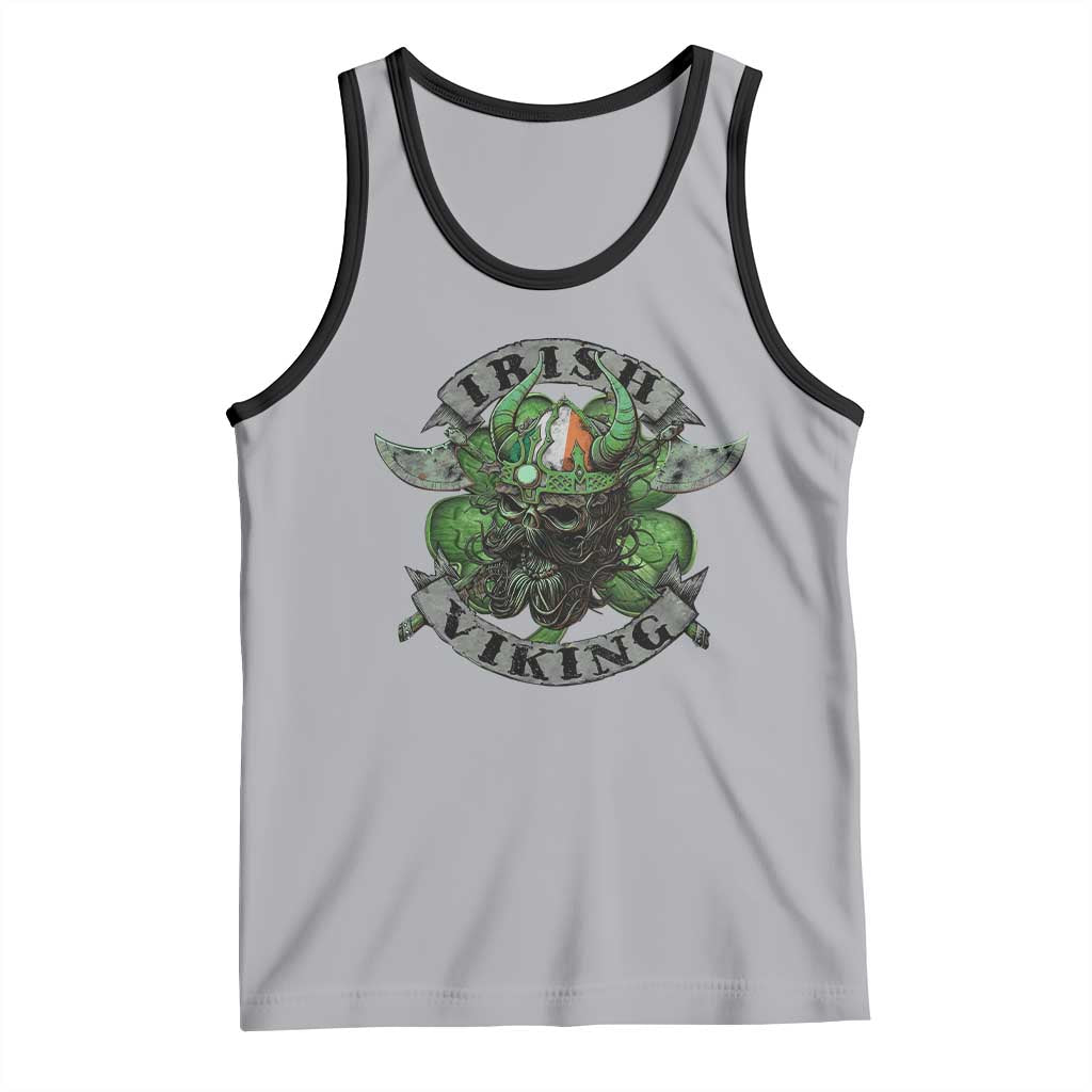 Funny Irish Viking Tank Top Vintage Shamrock Celtic Viking Skull