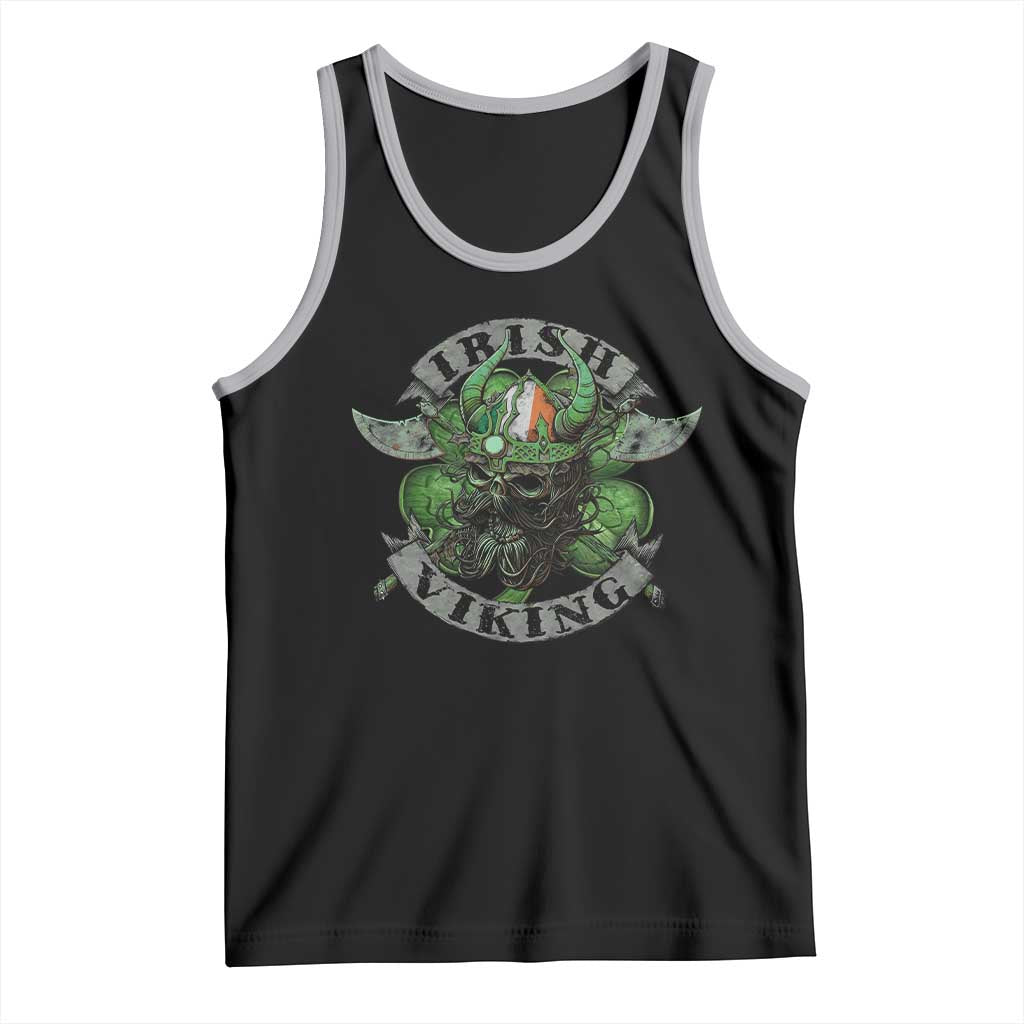 Funny Irish Viking Tank Top Vintage Shamrock Celtic Viking Skull