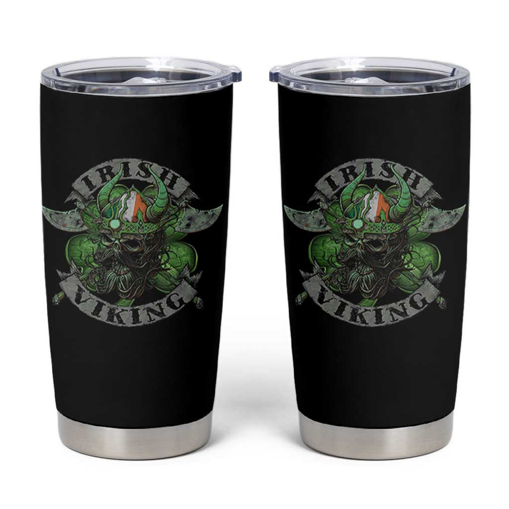 Funny Irish Viking Tumbler Cup Vintage Shamrock Celtic Viking Skull