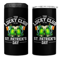 Funny St Patrick's Day Irish Beer Drinking 4 in 1 Can Cooler Tumbler The Lucky Beer Club Ireland Flag - Wonder Print Shop