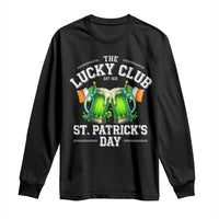Funny St Patrick's Day Irish Beer Drinking Long Sleeve Shirt The Lucky Beer Club Ireland Flag
