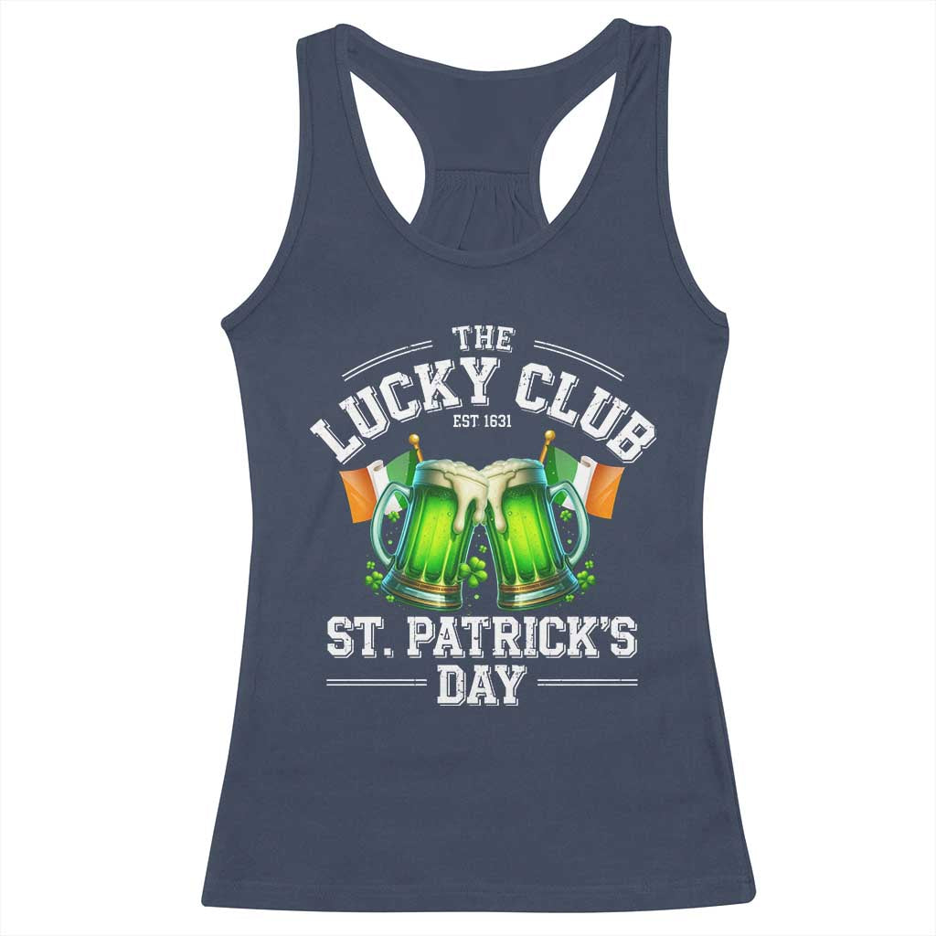 Funny St Patrick's Day Irish Beer Drinking Racerback Tank Top The Lucky Beer Club Ireland Flag