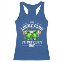 Funny St Patrick's Day Irish Beer Drinking Racerback Tank Top The Lucky Beer Club Ireland Flag