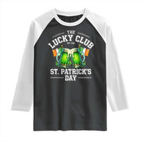 Funny St Patrick's Day Irish Beer Drinking Raglan Shirt The Lucky Beer Club Ireland Flag
