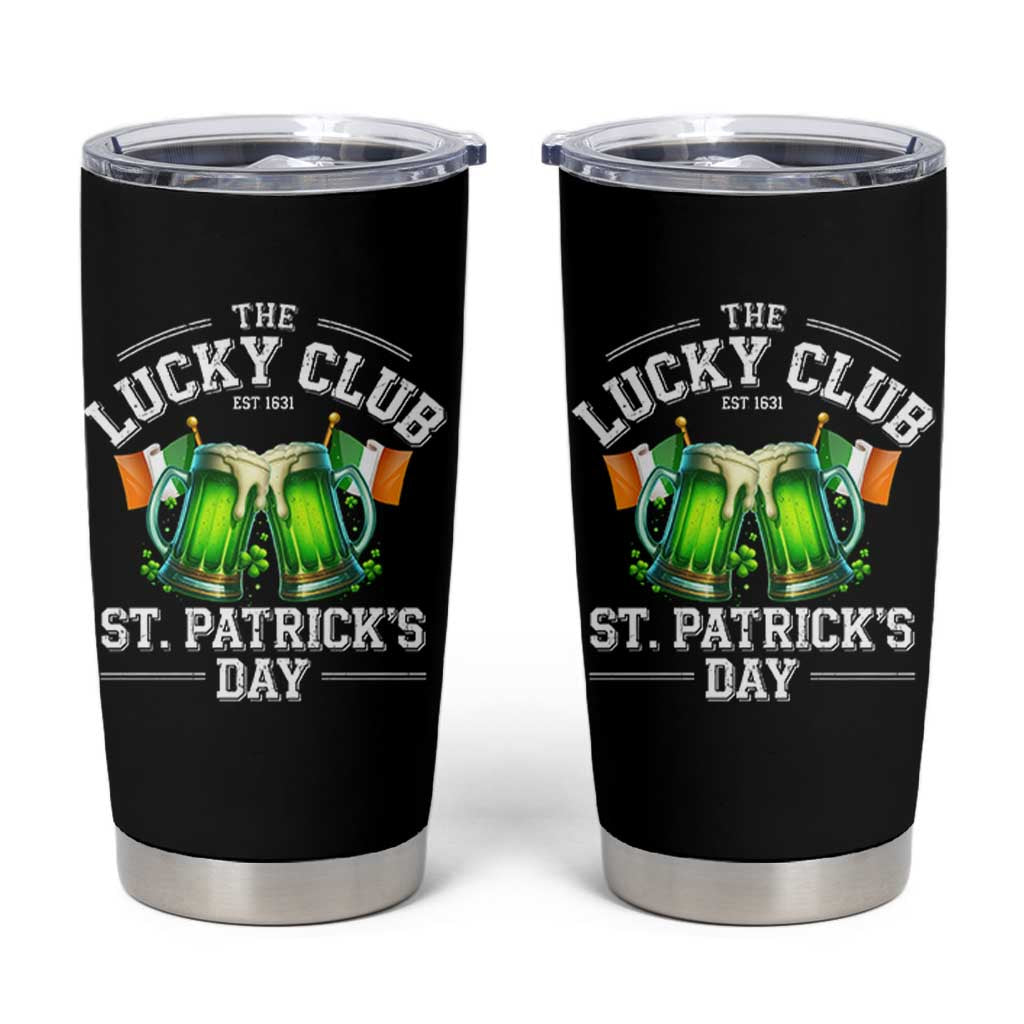 Funny St Patrick's Day Irish Beer Drinking Tumbler Cup The Lucky Beer Club Ireland Flag - Wonder Print Shop