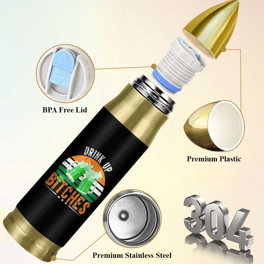 Funny St Patrick's Day Irish Beer Drinking Bullet Tumbler Drink Up Bitches Beer Mug - Wonder Print Shop