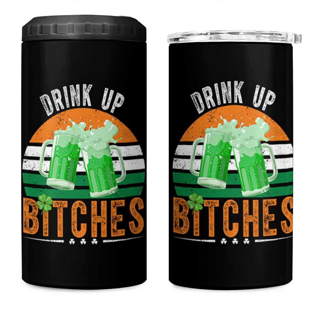 Funny St Patrick's Day Irish Beer Drinking 4 in 1 Can Cooler Tumbler Drink Up Bitches Beer Mug - Wonder Print Shop