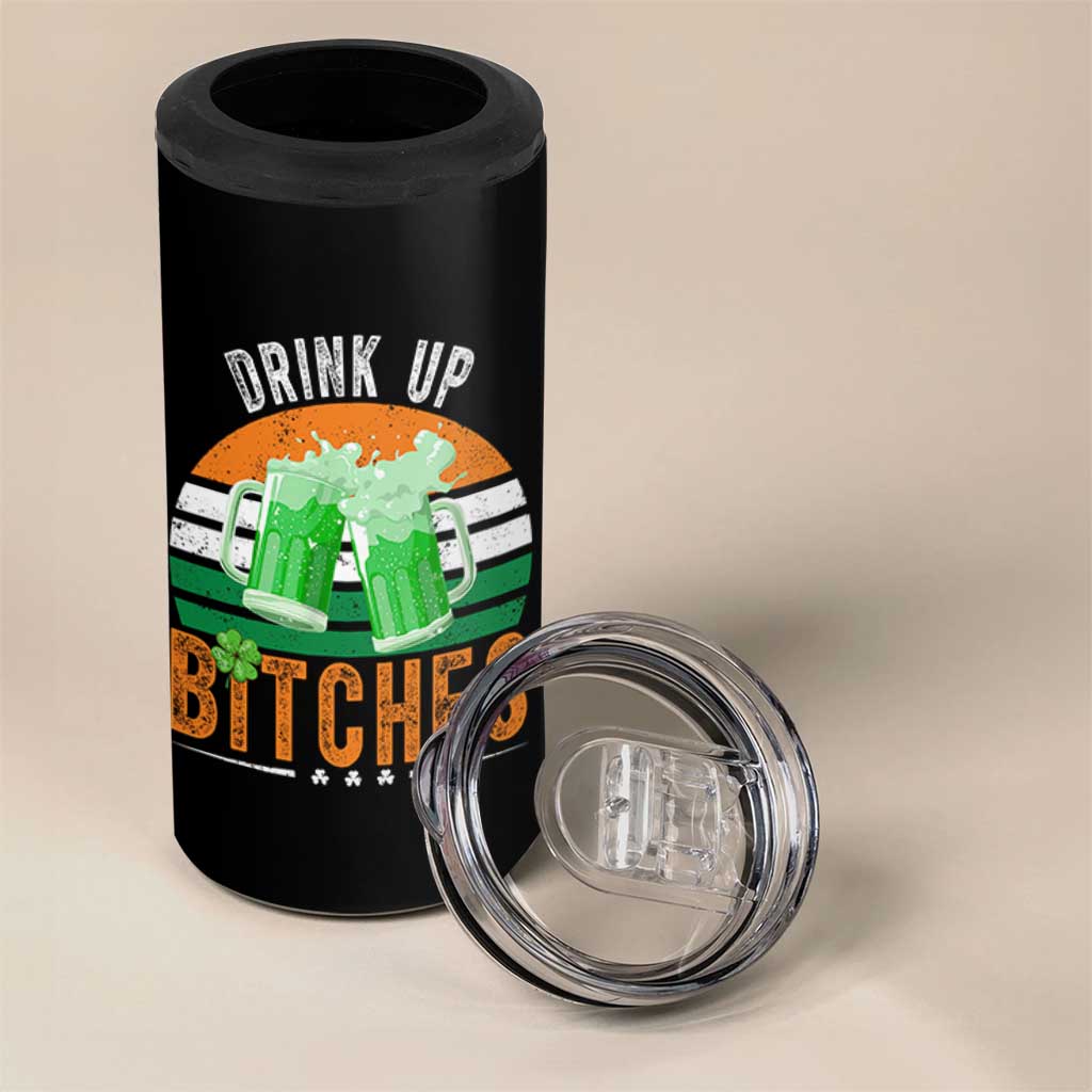 Funny St Patrick's Day Irish Beer Drinking 4 in 1 Can Cooler Tumbler Drink Up Bitches Beer Mug - Wonder Print Shop