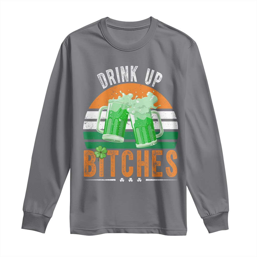Funny St Patrick's Day Irish Beer Drinking Long Sleeve Shirt Drink Up Bitches Beer Mug