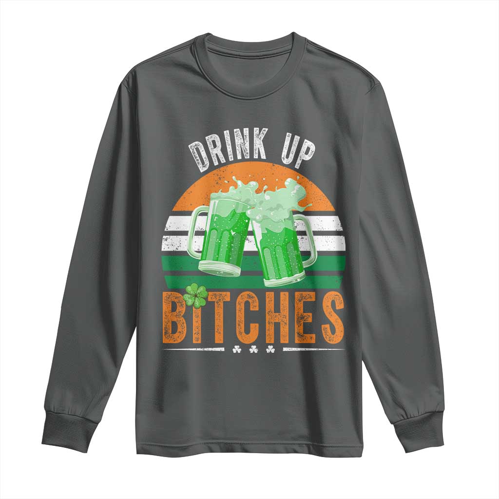 Funny St Patrick's Day Irish Beer Drinking Long Sleeve Shirt Drink Up Bitches Beer Mug