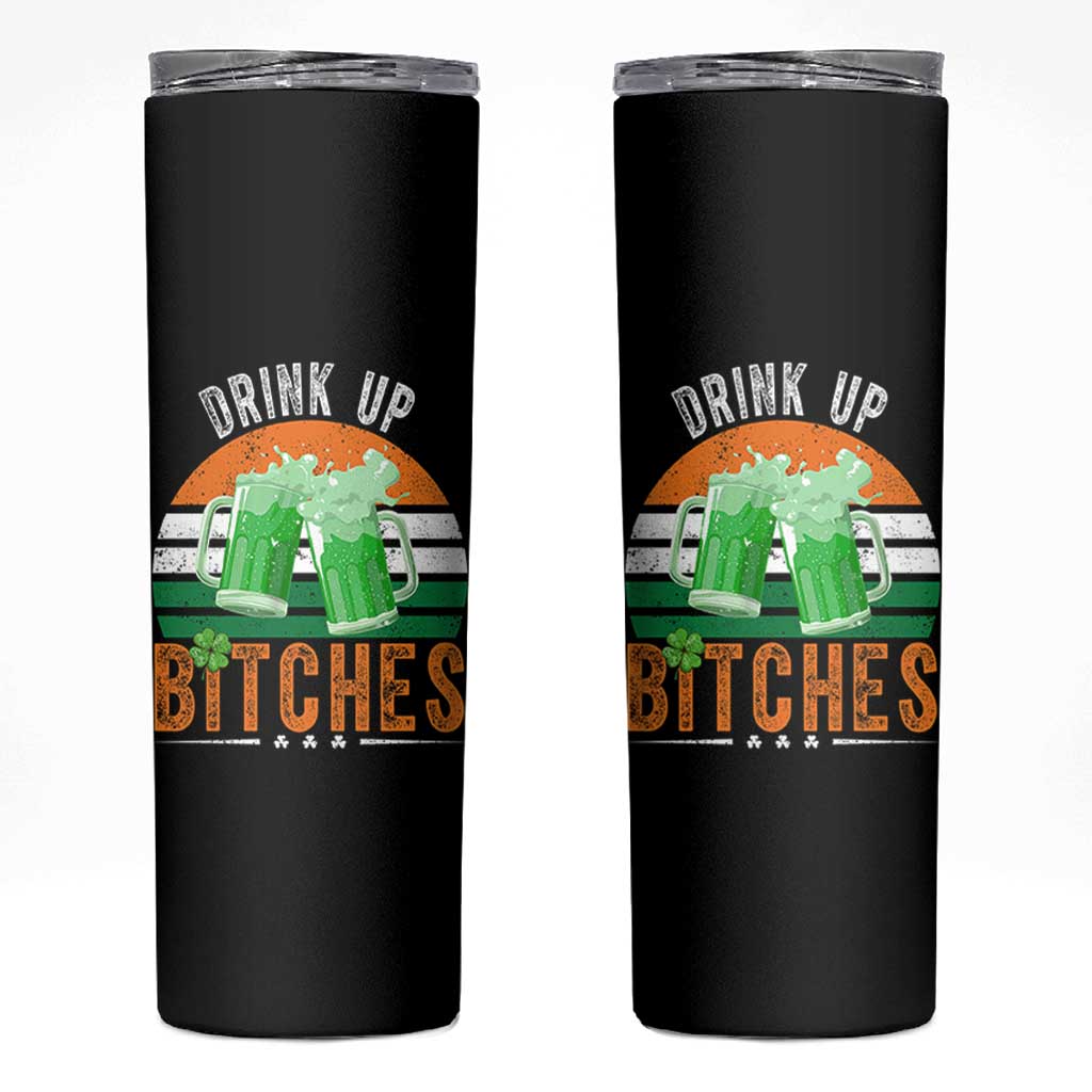 Funny St Patrick's Day Irish Beer Drinking Skinny Tumbler Drink Up Bitches Beer Mug - Wonder Print Shop