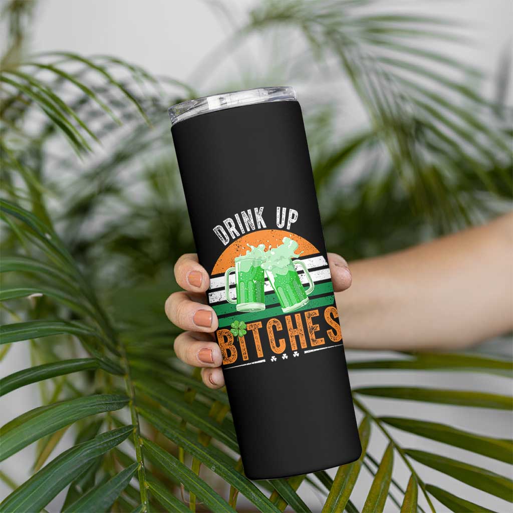 Funny St Patrick's Day Irish Beer Drinking Skinny Tumbler Drink Up Bitches Beer Mug - Wonder Print Shop