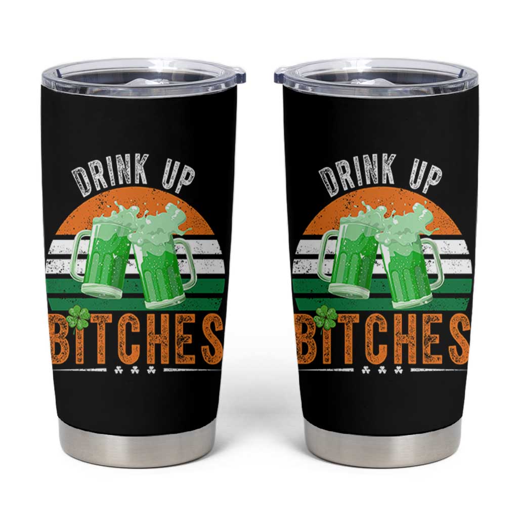 Funny St Patrick's Day Irish Beer Drinking Tumbler Cup Drink Up Bitches Beer Mug - Wonder Print Shop