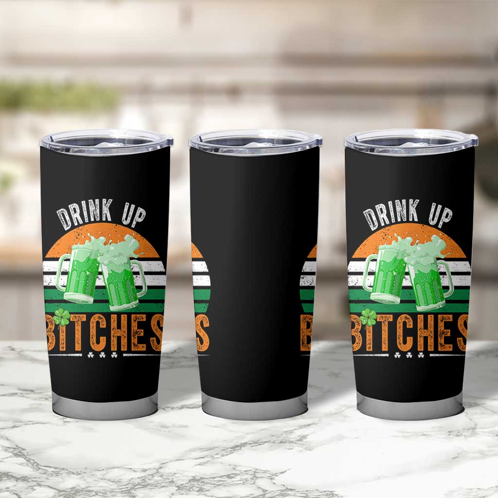 Funny St Patrick's Day Irish Beer Drinking Tumbler Cup Drink Up Bitches Beer Mug - Wonder Print Shop