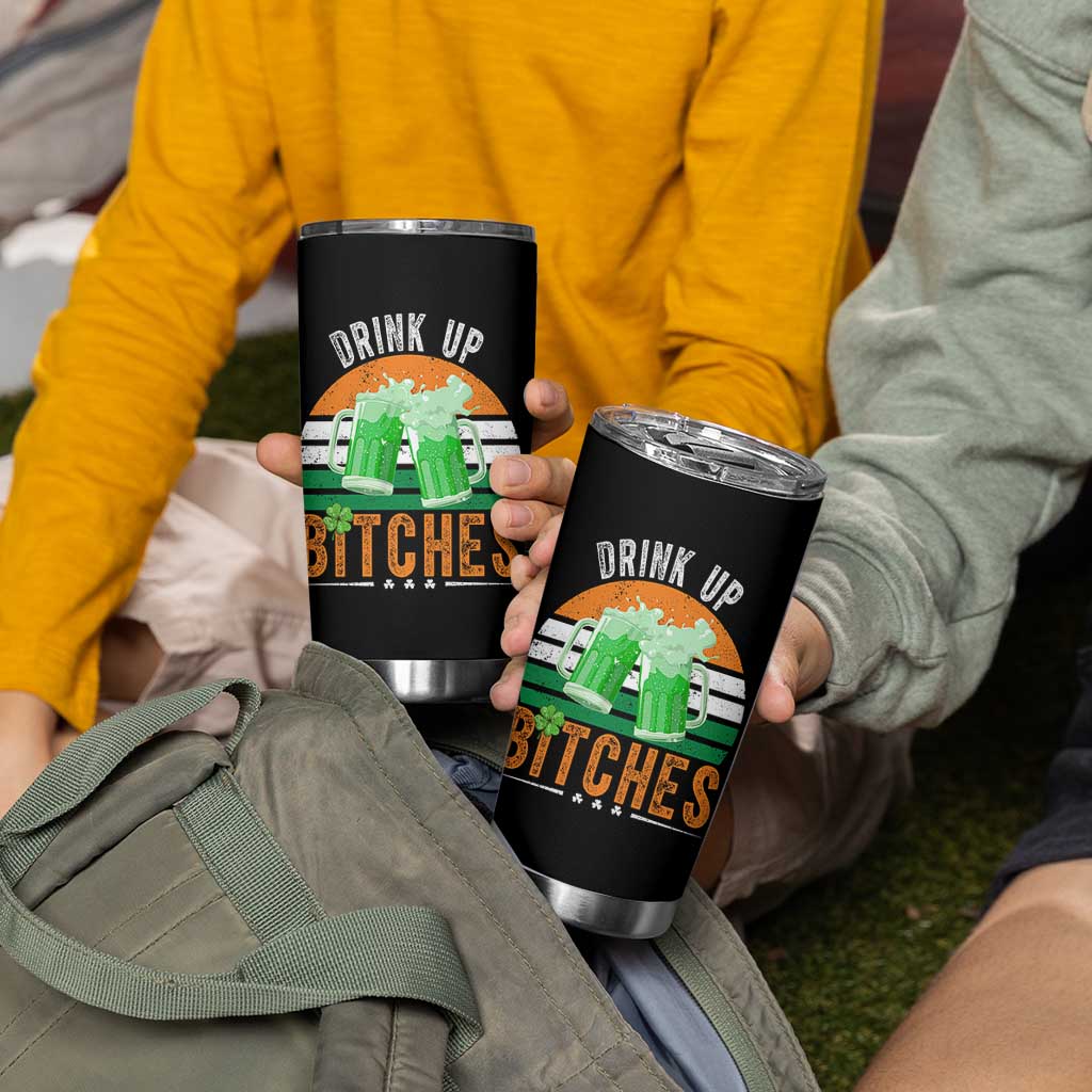 Funny St Patrick's Day Irish Beer Drinking Tumbler Cup Drink Up Bitches Beer Mug - Wonder Print Shop