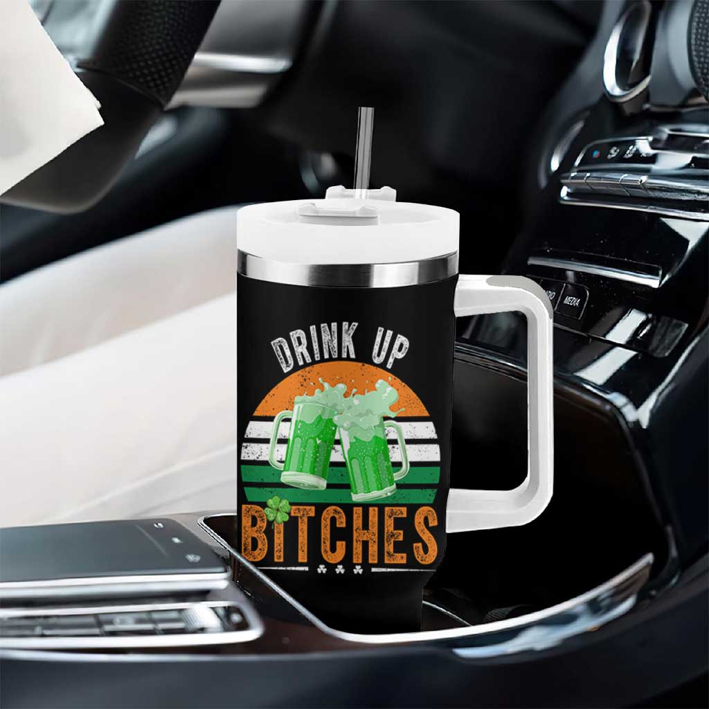 Funny St Patrick's Day Irish Beer Drinking Tumbler With Handle Drink Up Bitches Beer Mug - Wonder Print Shop