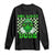 Funny One Lucky Dude St Patrick's Day Long Sleeve Shirt Checkerboard Shamrock