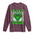 Funny One Lucky Dude St Patrick's Day Long Sleeve Shirt Checkerboard Shamrock