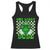 Funny One Lucky Dude St Patrick's Day Racerback Tank Top Checkerboard Shamrock