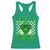 Funny One Lucky Dude St Patrick's Day Racerback Tank Top Checkerboard Shamrock