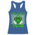 Funny One Lucky Dude St Patrick's Day Racerback Tank Top Checkerboard Shamrock