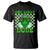 Funny One Lucky Dude St Patrick's Day T Shirt Checkerboard Shamrock