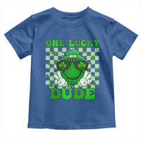 Funny One Lucky Dude St Patrick's Day Toddler T Shirt Checkerboard Shamrock