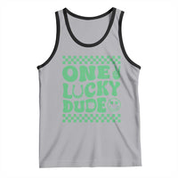 Funny One Lucky Dude Tank Top St Patrick's Day Clover Horseshoe
