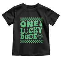 Funny One Lucky Dude Toddler T Shirt St Patrick's Day Clover Horseshoe