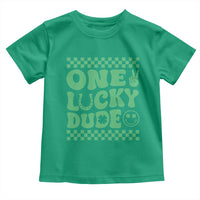Funny One Lucky Dude Toddler T Shirt St Patrick's Day Clover Horseshoe
