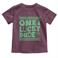 Funny One Lucky Dude Toddler T Shirt St Patrick's Day Clover Horseshoe