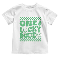 Funny One Lucky Dude Toddler T Shirt St Patrick's Day Clover Horseshoe