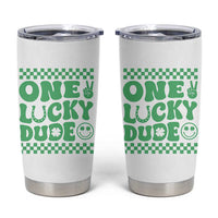 Funny One Lucky Dude Tumbler Cup St Patrick's Day Clover Horseshoe