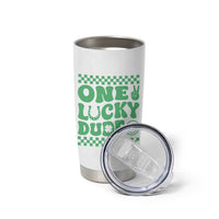 Funny One Lucky Dude Tumbler Cup St Patrick's Day Clover Horseshoe