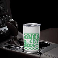 Funny One Lucky Dude Tumbler Cup St Patrick's Day Clover Horseshoe