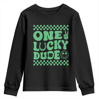 Funny One Lucky Dude Youth Sweatshirt St Patrick's Day Clover Horseshoe