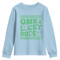 Funny One Lucky Dude Youth Sweatshirt St Patrick's Day Clover Horseshoe